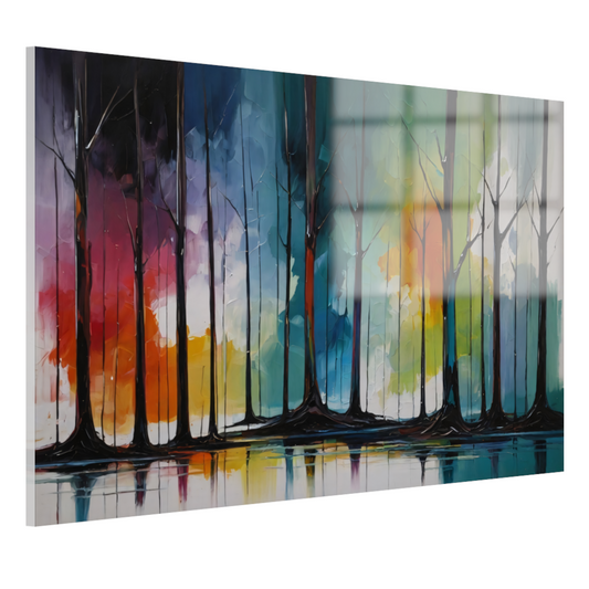 Seizoenen van Kleur: Abstract Bos Tafereel acrylglas