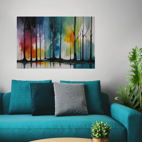 Seizoenen van Kleur: Abstract Bos Tafereel canvas