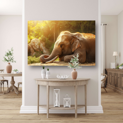 Rustende Olifant in het Gouden Zonlicht canvas
