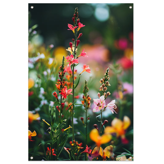 Kleurrijke Bloemenweide in Zomerlicht tuinposter