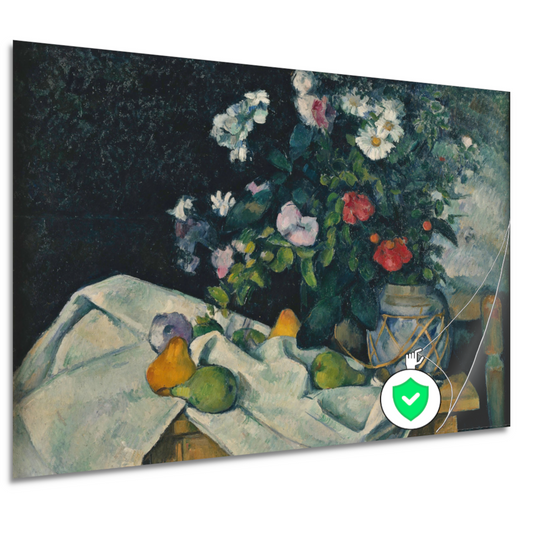 Stilleven met bloemen en fruit - Paul Cézanne poster