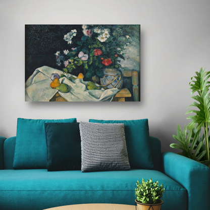 Stilleven met bloemen en fruit - Paul Cézanne poster