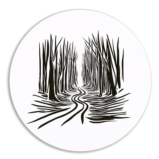 Abstracte Bomen op een Slingerend Pad forex muurcirkel