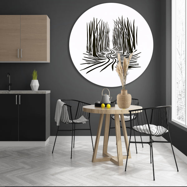 Abstracte Bomen op een Slingerend Pad forex muurcirkel