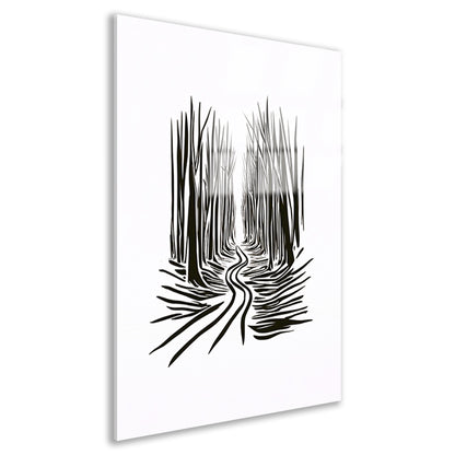 Abstracte Bomen op een Slingerend Pad acrylglas