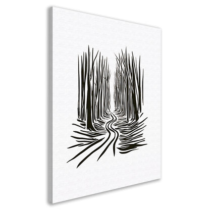 Abstracte Bomen op een Slingerend Pad canvas