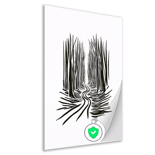 Abstracte Bomen op een Slingerend Pad poster