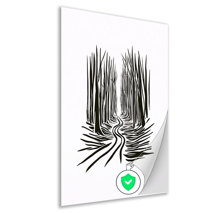 Abstracte Bomen op een Slingerend Pad poster
