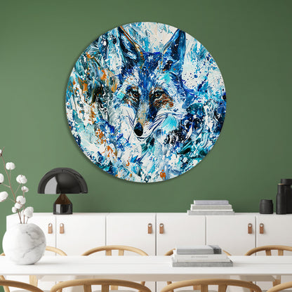 Abstract kleurrijk schilderij van een vos forex muurcirkel