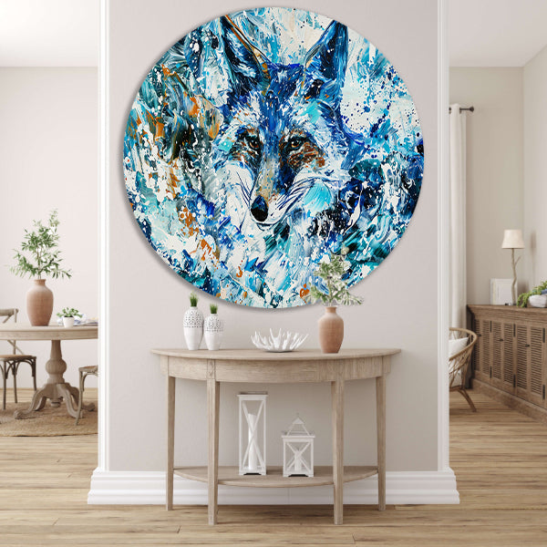 Abstract kleurrijk schilderij van een vos forex muurcirkel