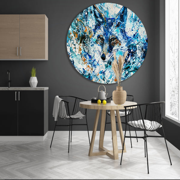 Abstract kleurrijk schilderij van een vos forex muurcirkel