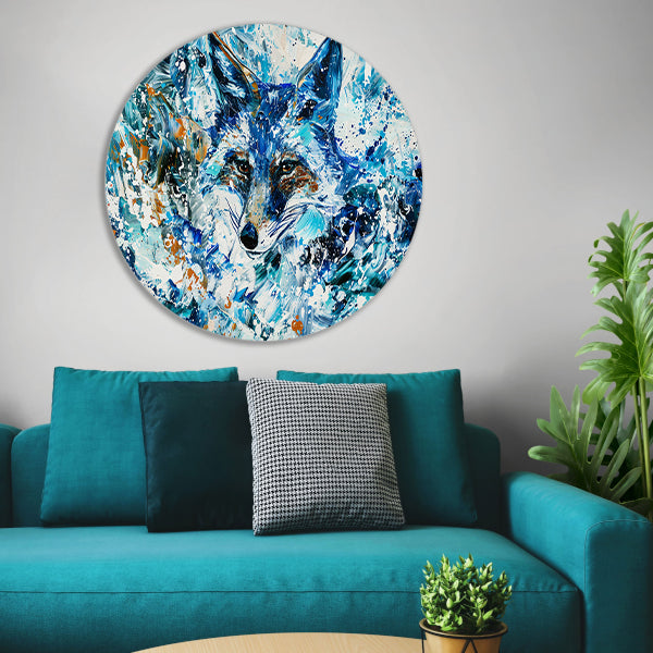 Abstract kleurrijk schilderij van een vos forex muurcirkel