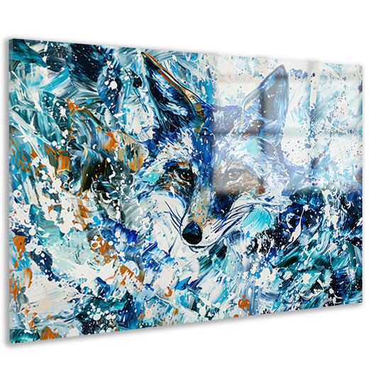 Abstract kleurrijk schilderij van een vos acrylglas