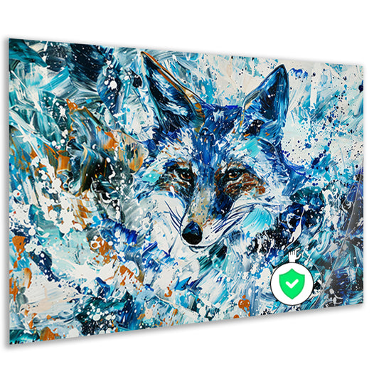Abstract kleurrijk schilderij van een vos poster