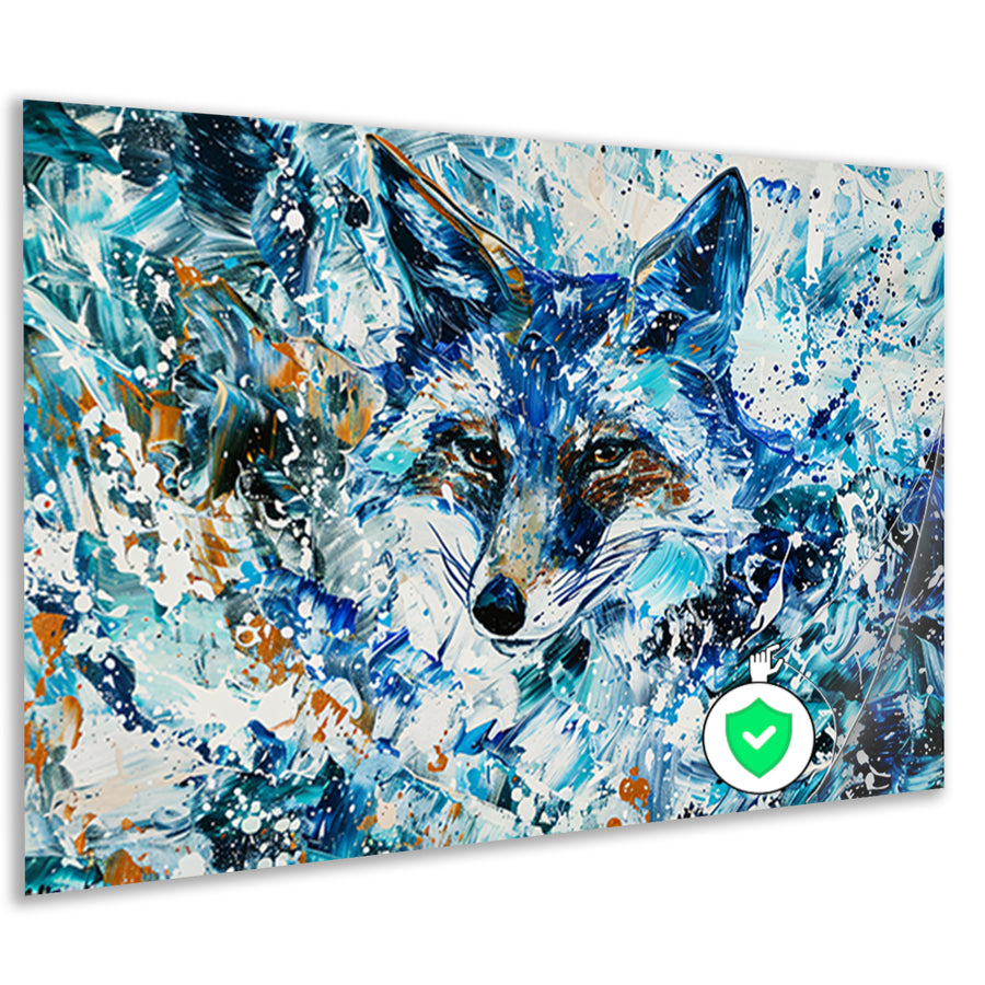 Abstract kleurrijk schilderij van een vos poster