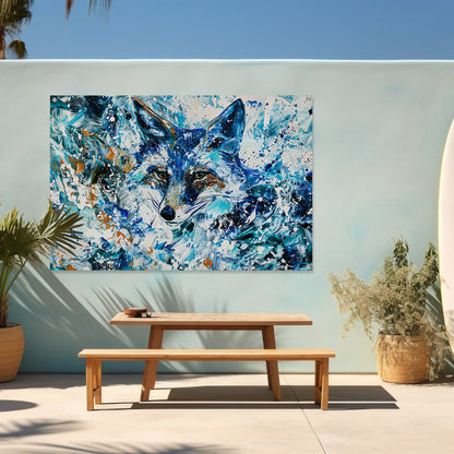 Abstract kleurrijk schilderij van een vos tuinposter