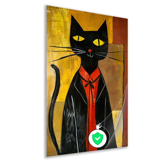 Modern Kat in Pak met Strikje poster