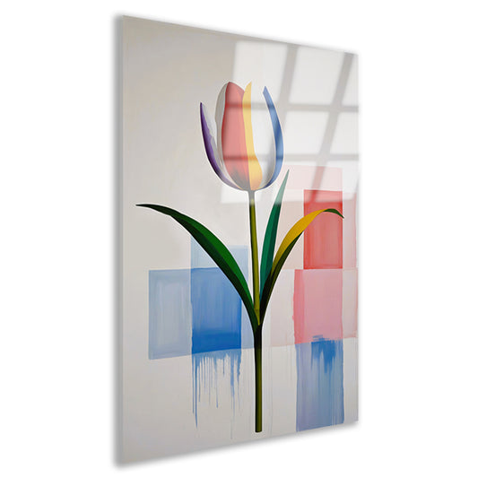 Abstracte Kleurrijke Tulp op Moderne Achtergrond acrylglas