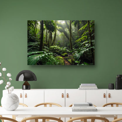 Betoverend regenwoud met weelderige planten poster