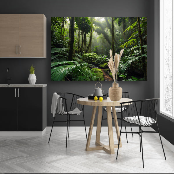 Betoverend regenwoud met weelderige planten poster