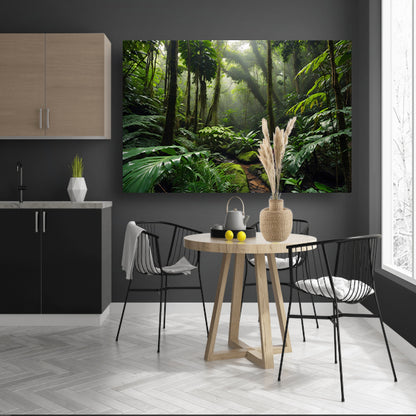 Betoverend regenwoud met weelderige planten poster