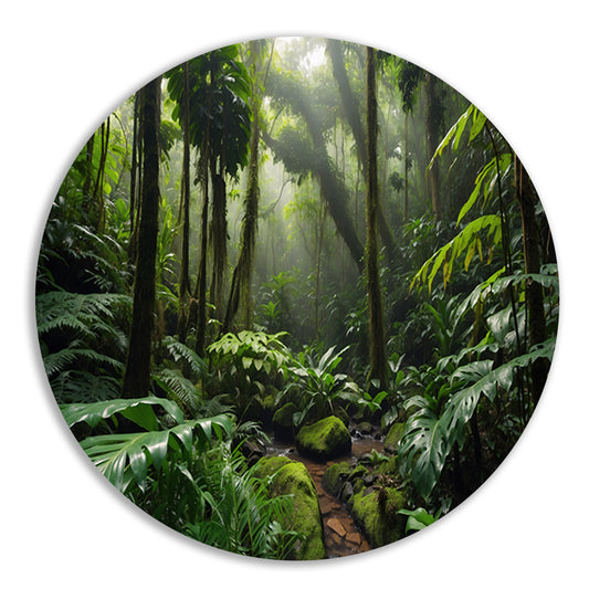 Betoverend regenwoud met weelderige planten forex muurcirkel