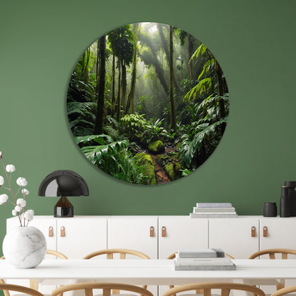 Betoverend regenwoud met weelderige planten forex muurcirkel