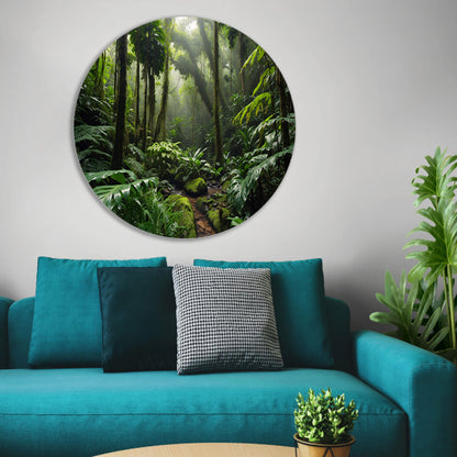 Betoverend regenwoud met weelderige planten forex muurcirkel