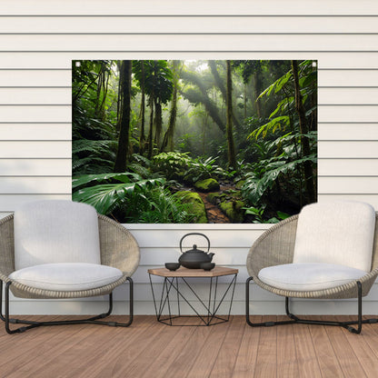 Betoverend regenwoud met weelderige planten tuinposter