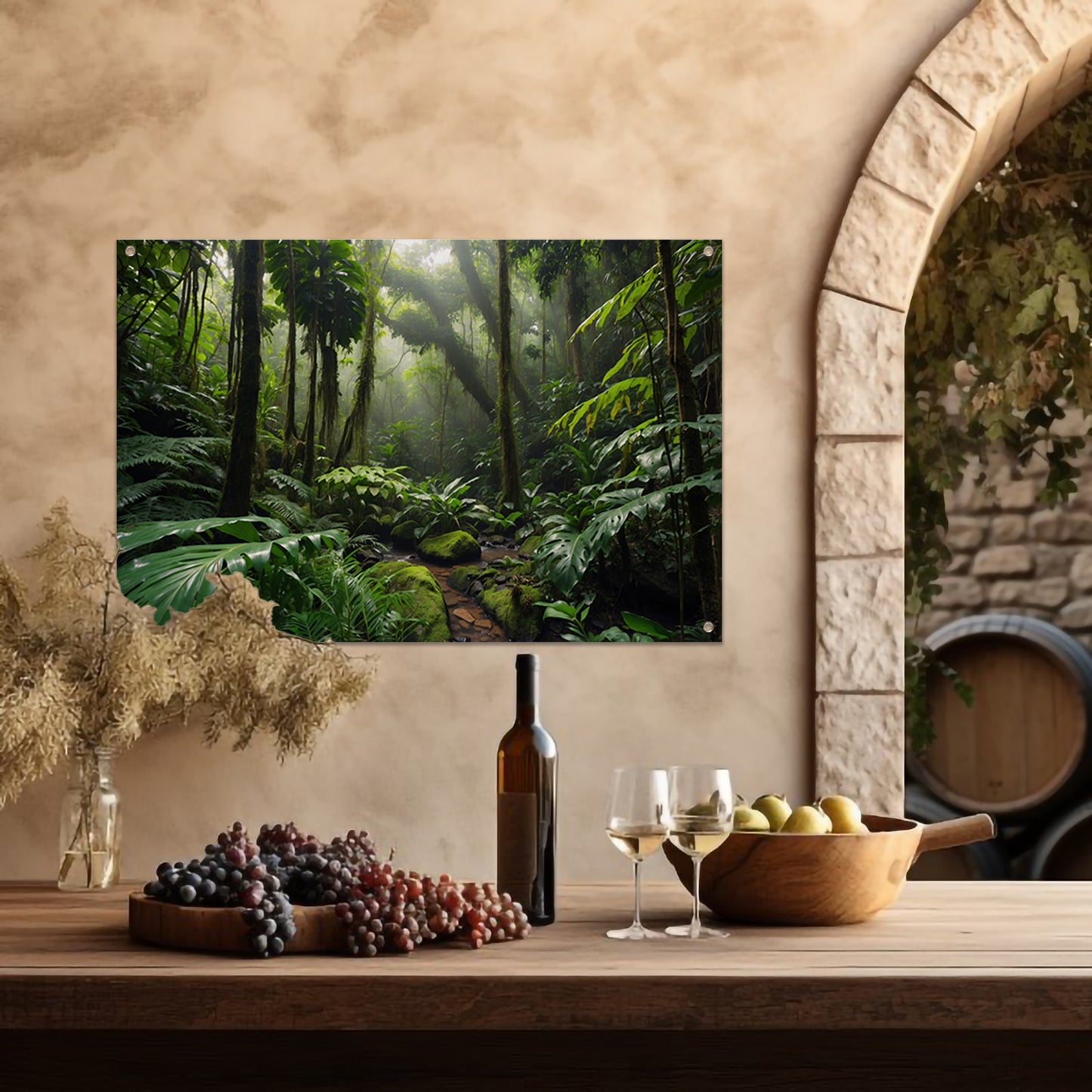 Betoverend regenwoud met weelderige planten tuinposter