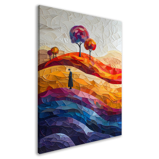 Eenzame figuur in herfstlandschap canvas