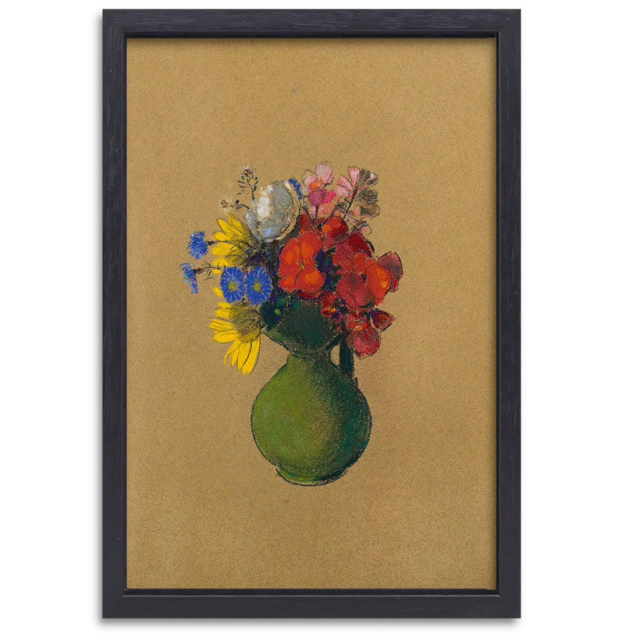 Geraniums en veldbloemen - Odilon Redon canvas met baklijst