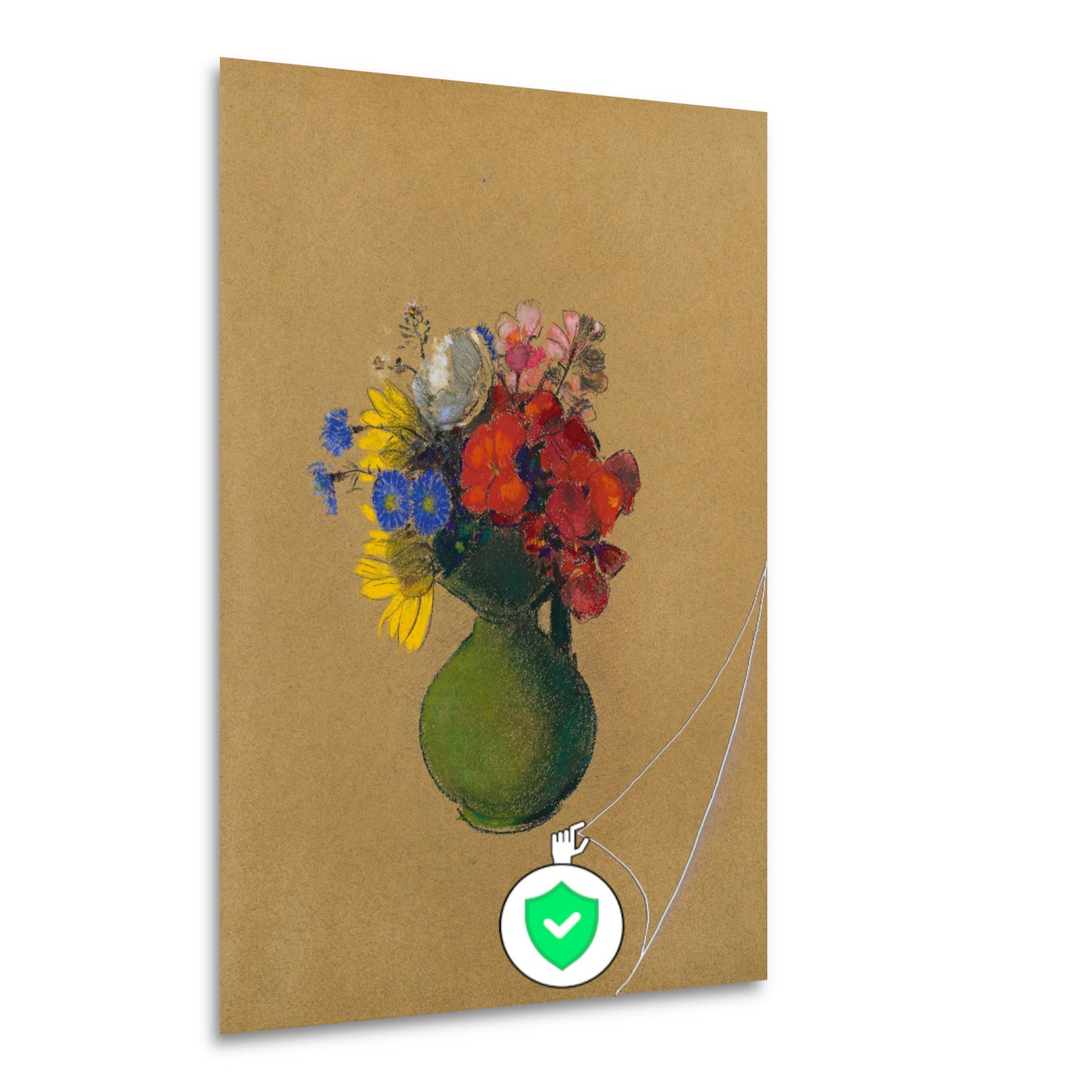Geraniums en veldbloemen - Odilon Redon poster