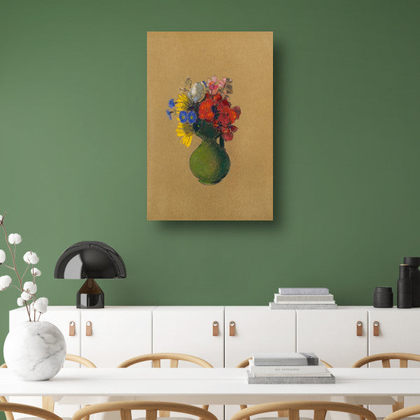 Geraniums en veldbloemen - Odilon Redon canvas