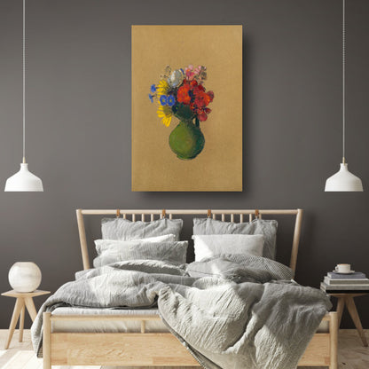 Geraniums en veldbloemen - Odilon Redon poster