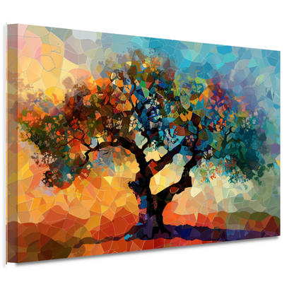 Art Nouveau Glas-in-lood Boom canvas