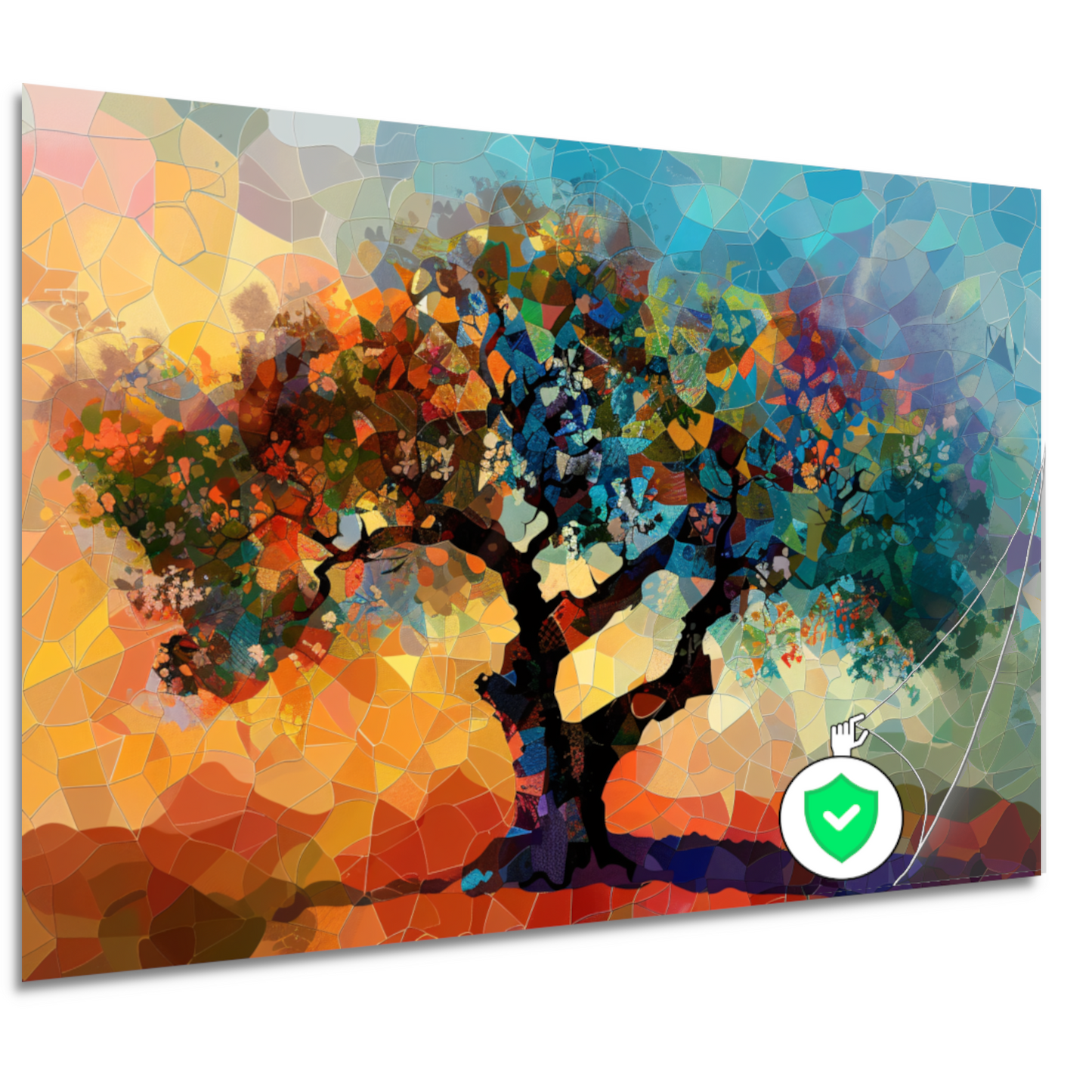 Art Nouveau Glas-in-lood Boom poster