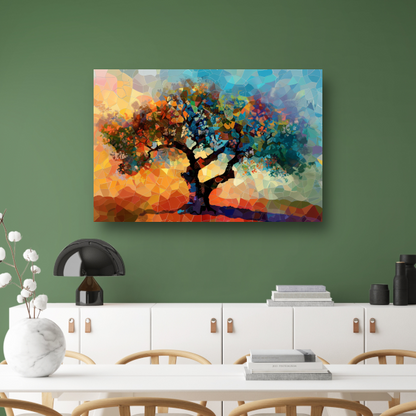Art Nouveau Glas-in-lood Boom canvas