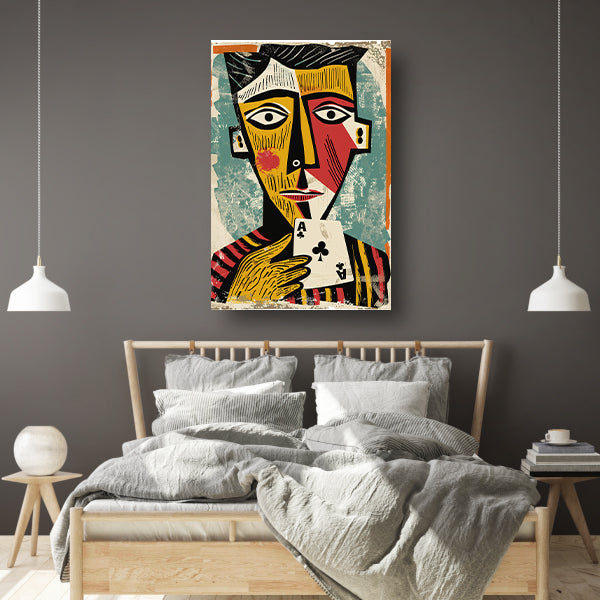 Kubistisch Portret met Kaart acrylglas