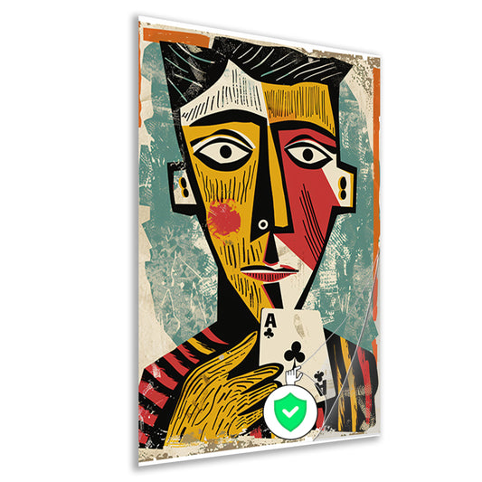 Kubistisch Portret met Kaart poster