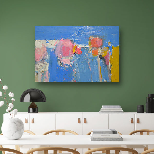 Kleurrijke abstracte expressie schilderij canvas