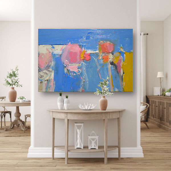 Kleurrijke abstracte expressie schilderij canvas