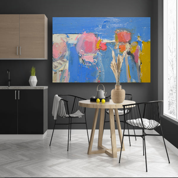 Kleurrijke abstracte expressie schilderij canvas