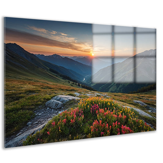 Prachtig berglandschap bij zonsondergang acrylglas