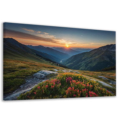 Prachtig berglandschap bij zonsondergang canvas