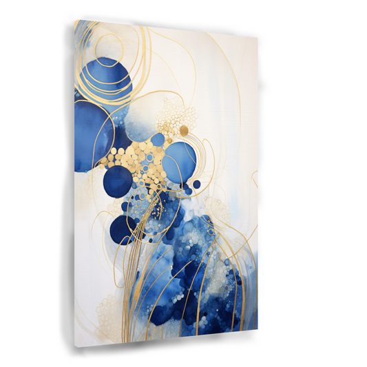 Blauwe Diepten met Gouden Accenten Acrylglas