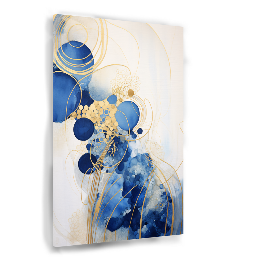 Blauwe Diepten met Gouden Accenten canvas