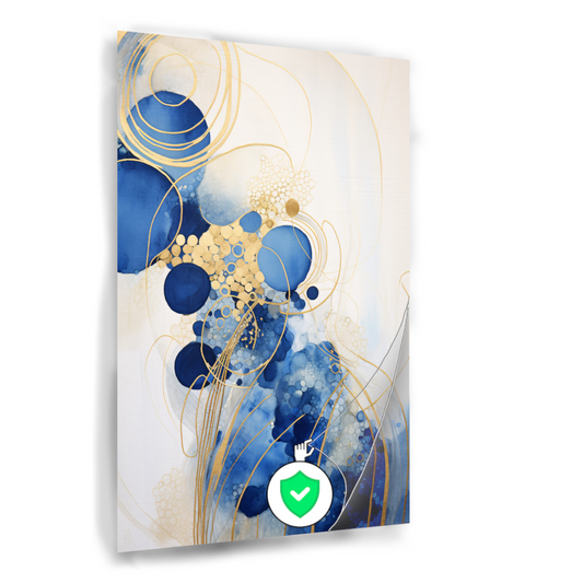 Blauwe Diepten met Gouden Accenten poster