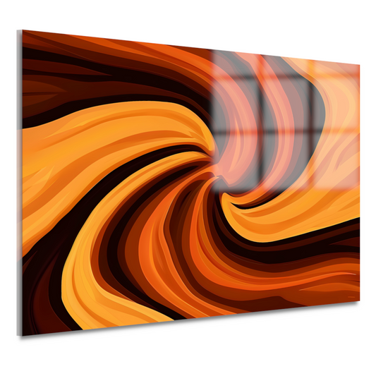 Oranje Abstracte Werveling acrylglas