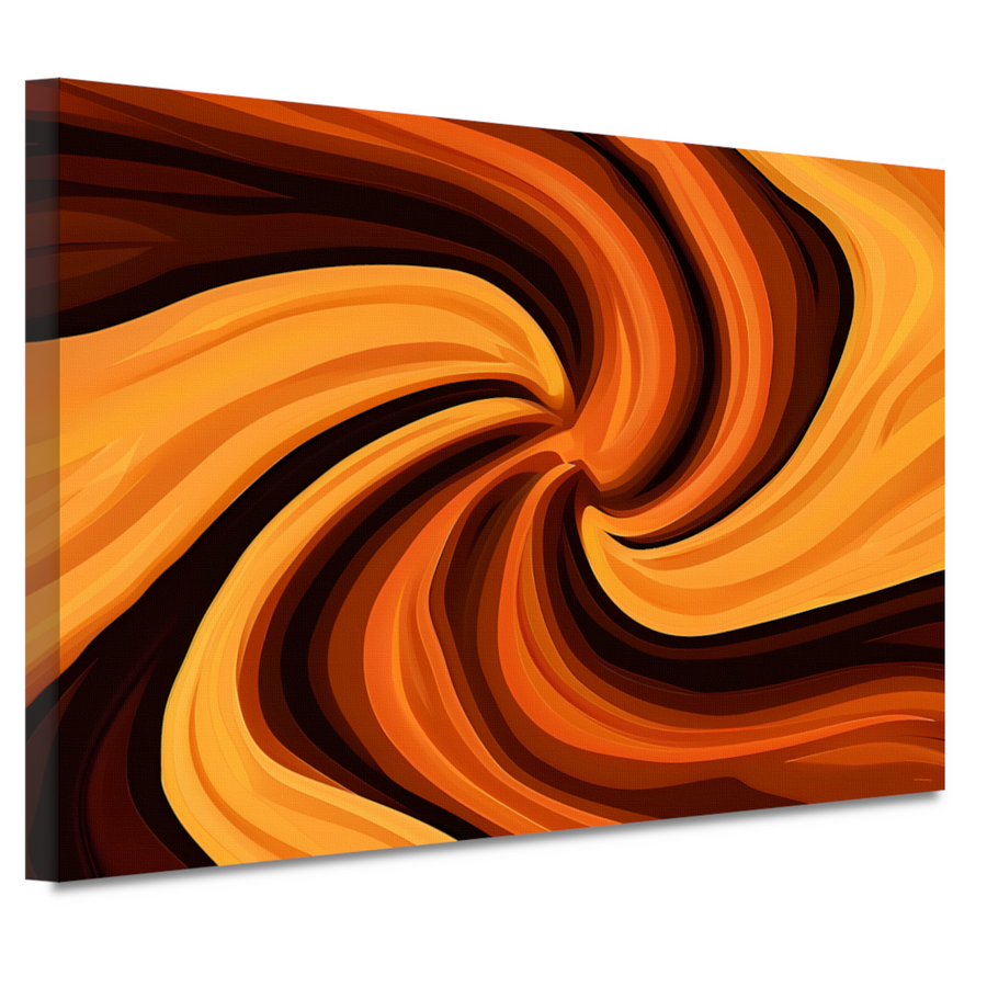 Oranje Abstracte Werveling canvas